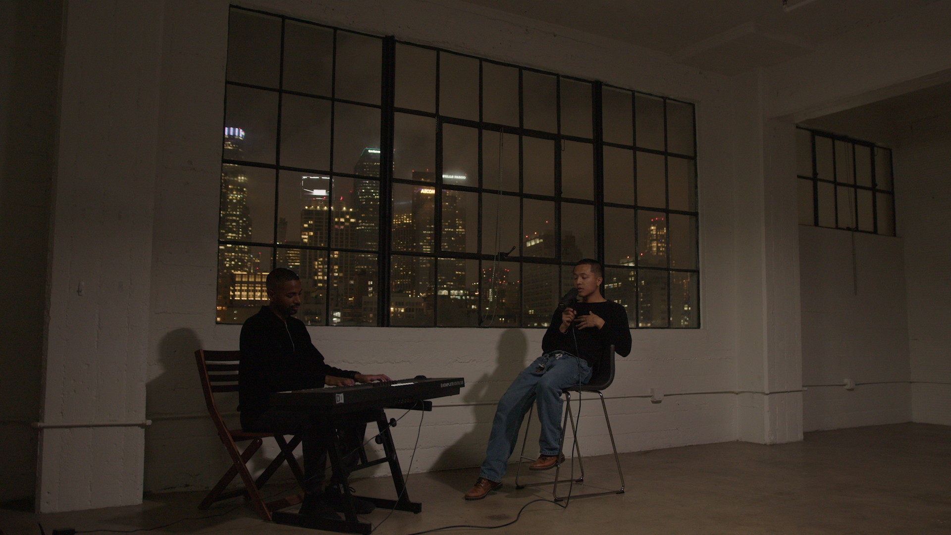 Behind the scenes — loft session with city view